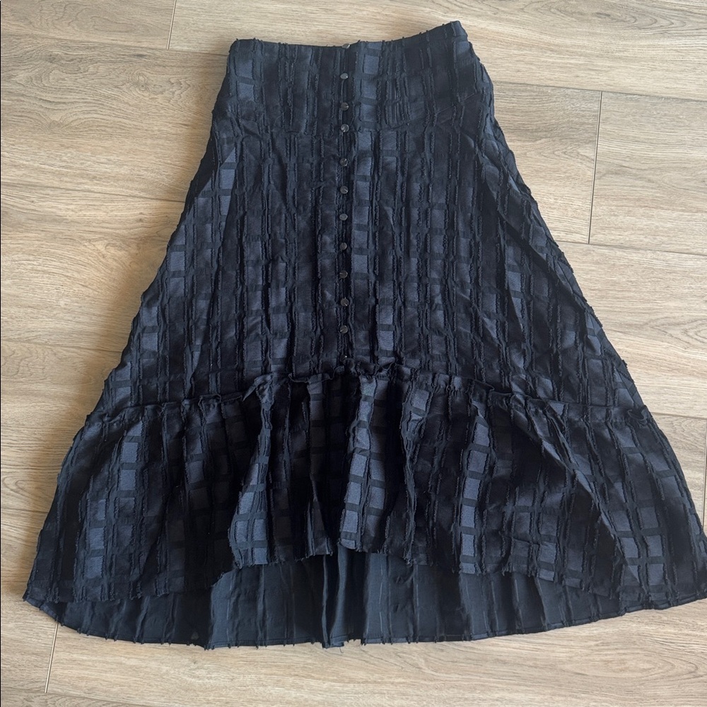 Anthropologie Black Textured Skirt